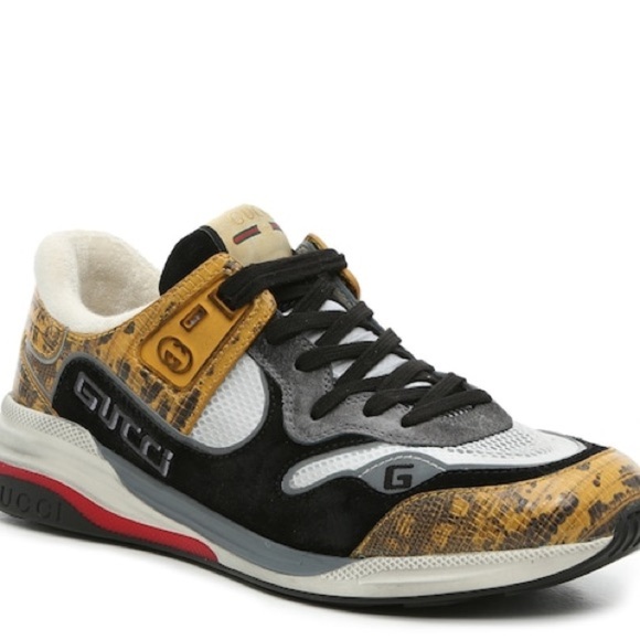 Gucci ultrapace yellow Tejus logo python sneakers NWB - Picture 1 of 10
